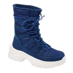 Journee Women's Icey Fashion Winter Waterproof Boots Navy Blue Size 7
